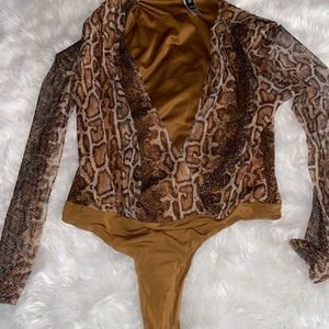 Women snake skin body suite